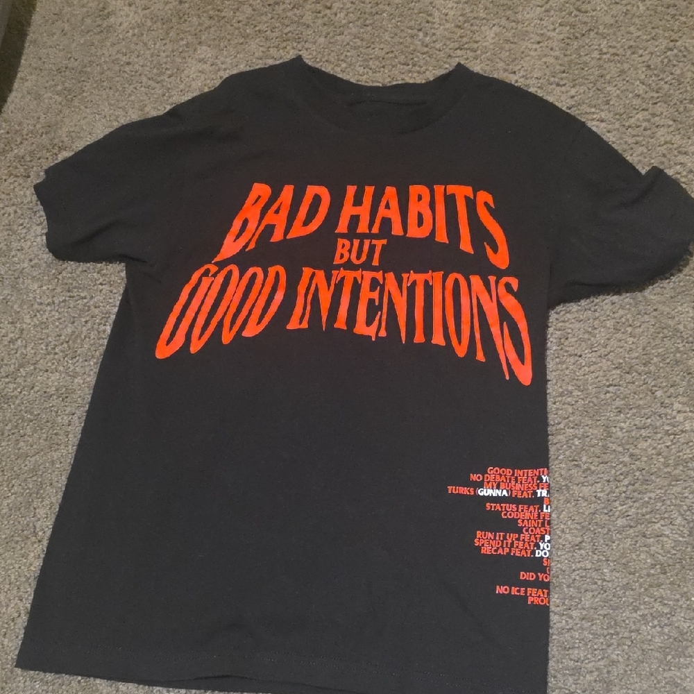 VLONE Black Tee with Vibrant Red Text
